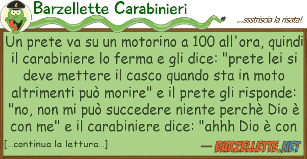 Barzellette Carabinieri prete va motorino 100 all'ora