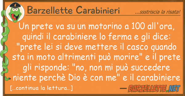Barzellette Carabinieri prete va motorino 100 all'ora