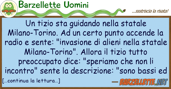 Barzellette Uomini tizio sta guidando statale mila
