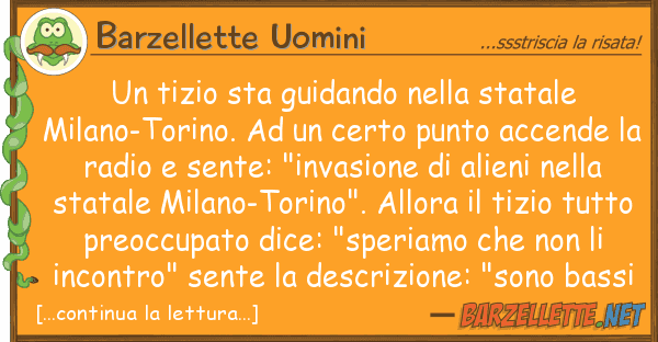 Barzellette Uomini tizio sta guidando statale mila