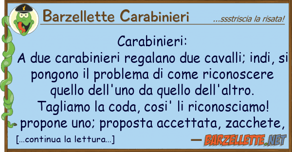 Barzellette Carabinieri carabinieri: a due carabinieri regalano