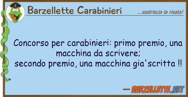 Barzellette Carabinieri concorso carabinieri: primo premio,