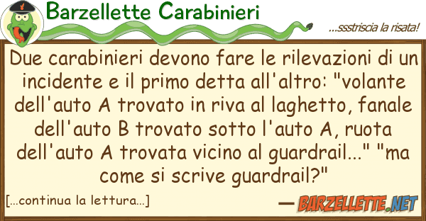 Barzellette Carabinieri due carabinieri devono fare rilevazio