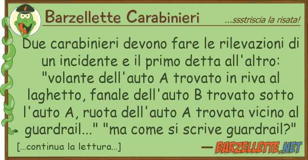 Barzellette Carabinieri due carabinieri devono fare rilevazio