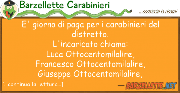 Barzellette Carabinieri e' giorno paga carabinieri