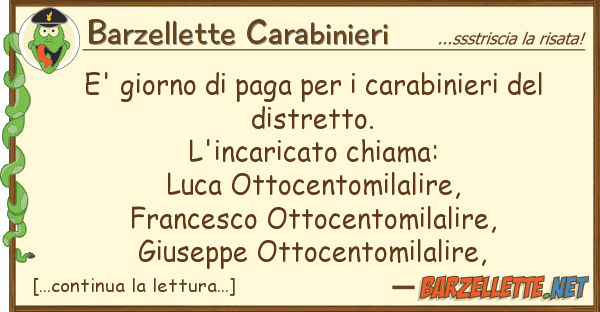Barzellette Carabinieri e' giorno paga carabinieri
