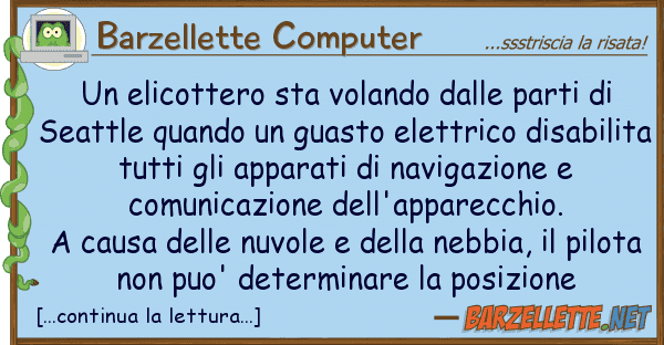 Barzellette Computer elicottero sta volando parti