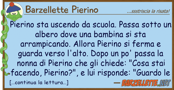 Barzellette Pierino pierino sta uscendo scuola. passa sot
