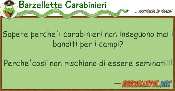 Barzellette Carabinieri sapete perche'i carabinieri inseguon