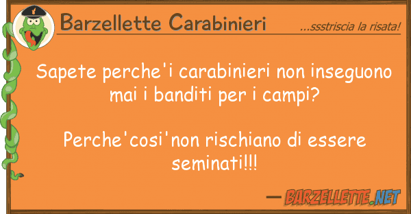 Barzellette Carabinieri sapete perche'i carabinieri inseguon