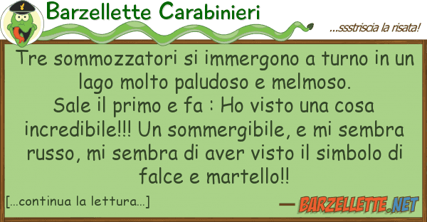 Barzellette Carabinieri tre sommozzatori immergono turno