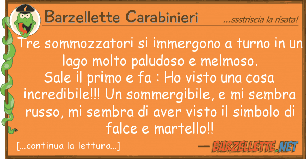 Barzellette Carabinieri tre sommozzatori immergono turno