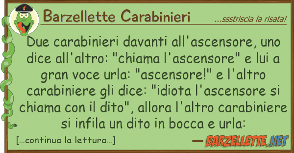 Barzellette Carabinieri due carabinieri davanti all'ascensore, u