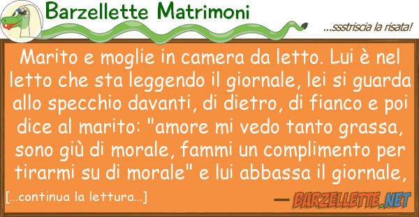 Barzellette Matrimoni marito moglie camera letto.