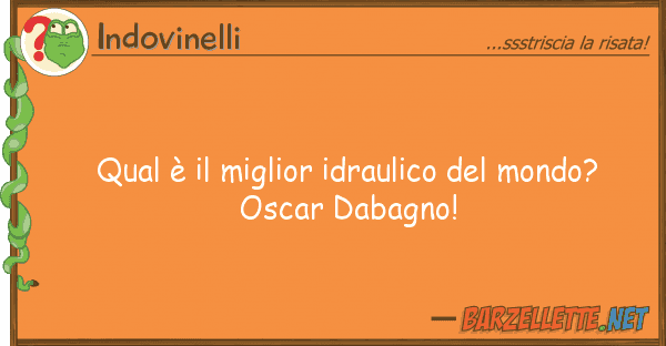 Indovinelli qual è miglior idraulico mondo?