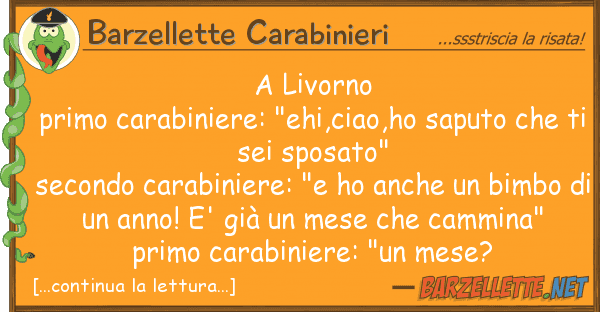 Barzellette Carabinieri livorno primo carabiniere: "ehi,ciao,