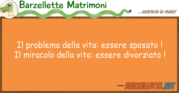 Barzellette Matrimoni problema vita: essere sposato !