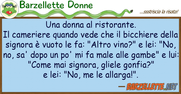 Barzellette Donne donna ristorante. il cameriere q