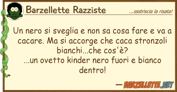 Barzellette Razziste nero sveglia sa cosa fare