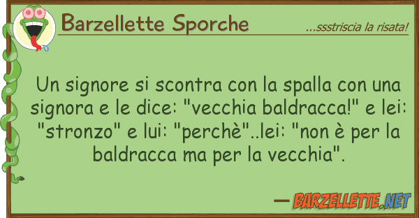 Barzellette Sporche signore scontra spalla
