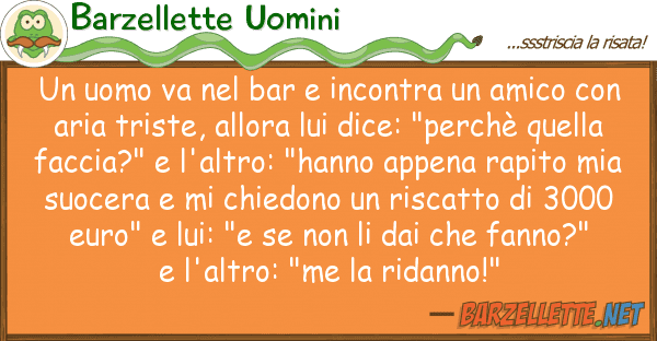 Barzellette Uomini uomo va bar incontra amico