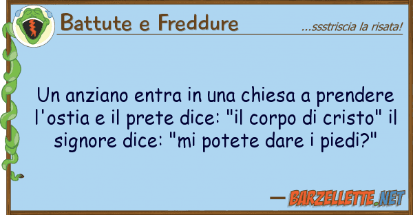 Battute e Freddure anziano entra chiesa prender