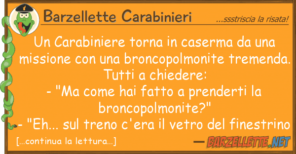 Barzellette Carabinieri carabiniere torna caserma m