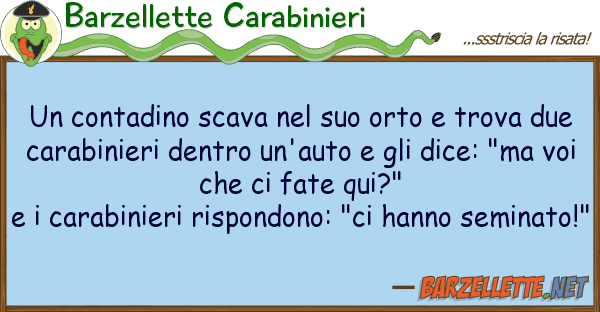 Barzellette Carabinieri contadino scava orto trova