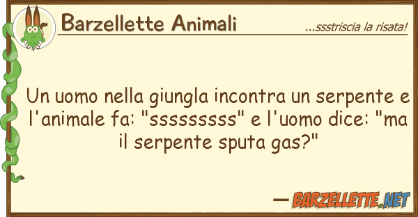 Barzellette Animali uomo giungla incontra serpen