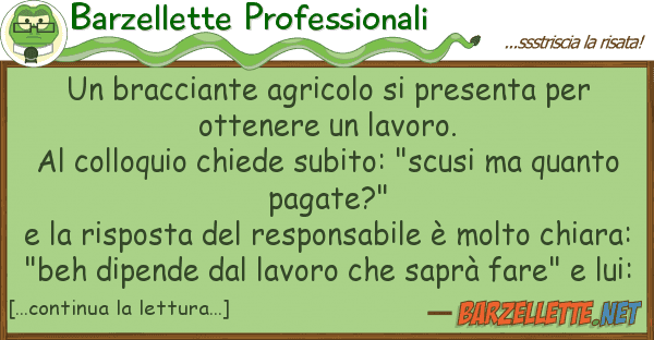 Barzellette Professionali bracciante agricolo presenta