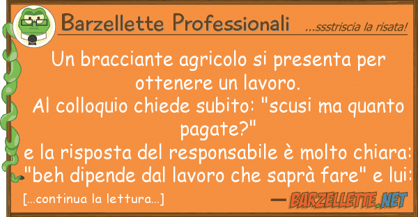 Barzellette Professionali bracciante agricolo presenta