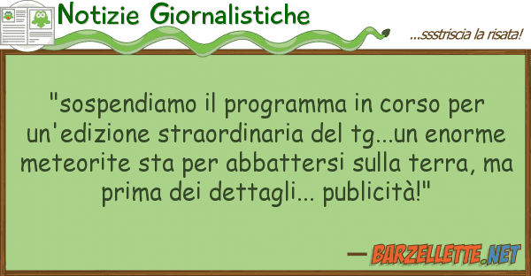Notizie Giornalistiche "sospendiamo programma corso u