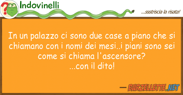 Indovinelli palazzo sono due case piano