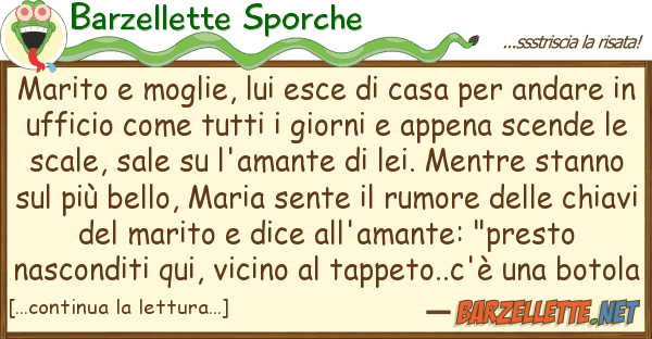 Barzellette Sporche marito moglie, esce casa