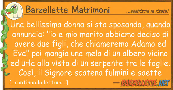 Barzellette Matrimoni bellissima donna sta sposando, qu