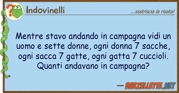 Indovinelli mentre stavo andando campagna vidi