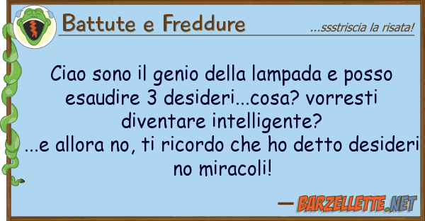 Battute e Freddure ciao sono genio lampada posso