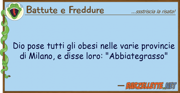 Battute e Freddure dio pose obesi varie pro