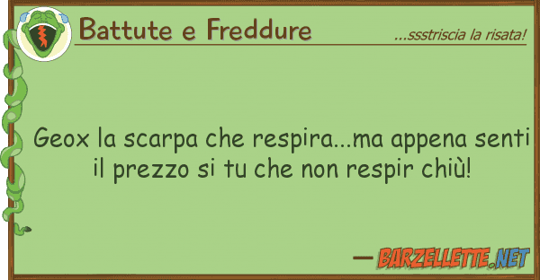 Battute e Freddure geox scarpa respira...ma appena s