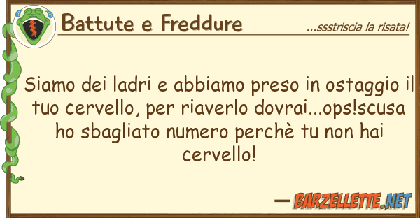 Battute e Freddure siamo ladri abbiamo preso ostag