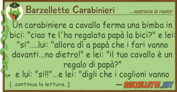 Barzellette Carabinieri carabiniere cavallo ferma bimba