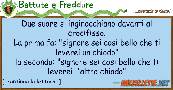 Battute e Freddure due suore inginocchiano davanti cr