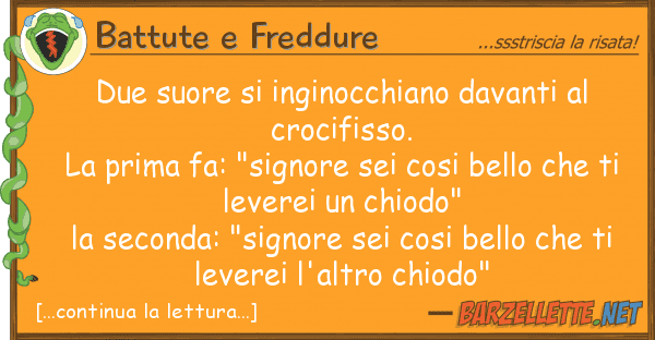 Battute e Freddure due suore inginocchiano davanti cr