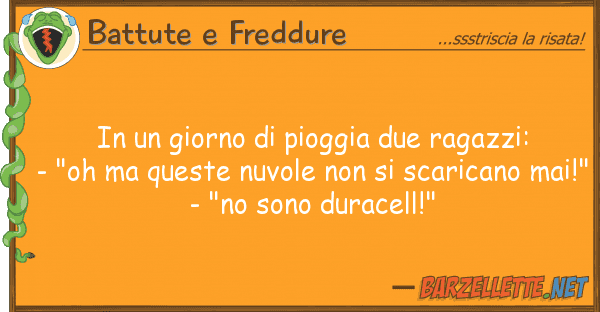 Battute e Freddure giorno pioggia due ragazzi: -
