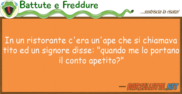 Battute e Freddure ristorante c'era un'ape