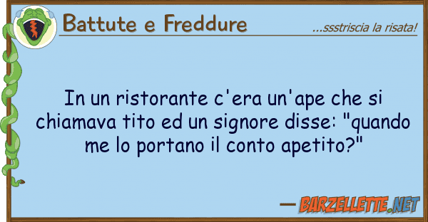 Battute e Freddure ristorante c'era un'ape