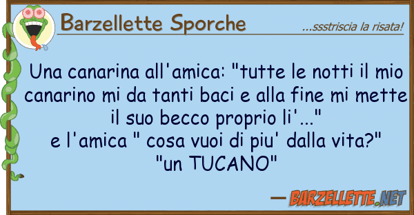Barzellette Sporche canarina all'amica: "tutte notti