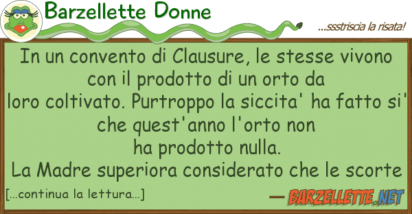 Barzellette Donne convento clausure, stesse