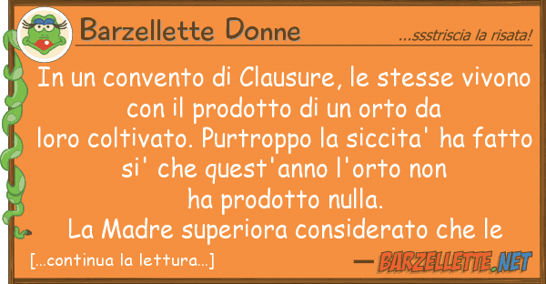 Barzellette Donne convento clausure, stesse