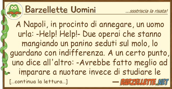 Barzellette Uomini napoli, procinto annegare, uo
